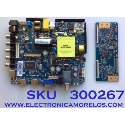 KIT DE TARJETAS PARA TV ELEMENT E17026-SY / 890-M00-03N77 / 10016378 / CV3393BH-Q42 / 72H0185 / CV3393BH_Q42_12_P4 / T-CON 55.50T15.C14 / 5550T15C14 / T500HVN07.5 / 50T15-C04 / PANEL T500-V35-DLED / MODELO ELEFW5017